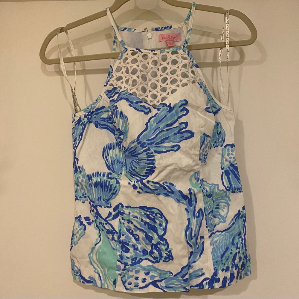 Lilly Pulitzer Tank Top with Crochet Detail